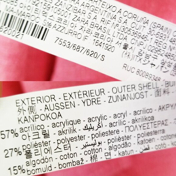 Zara Pink Tweed Textured Double Breasted Blazer Jacket Size S 7553/687 Barbie - Picture 11 of 16